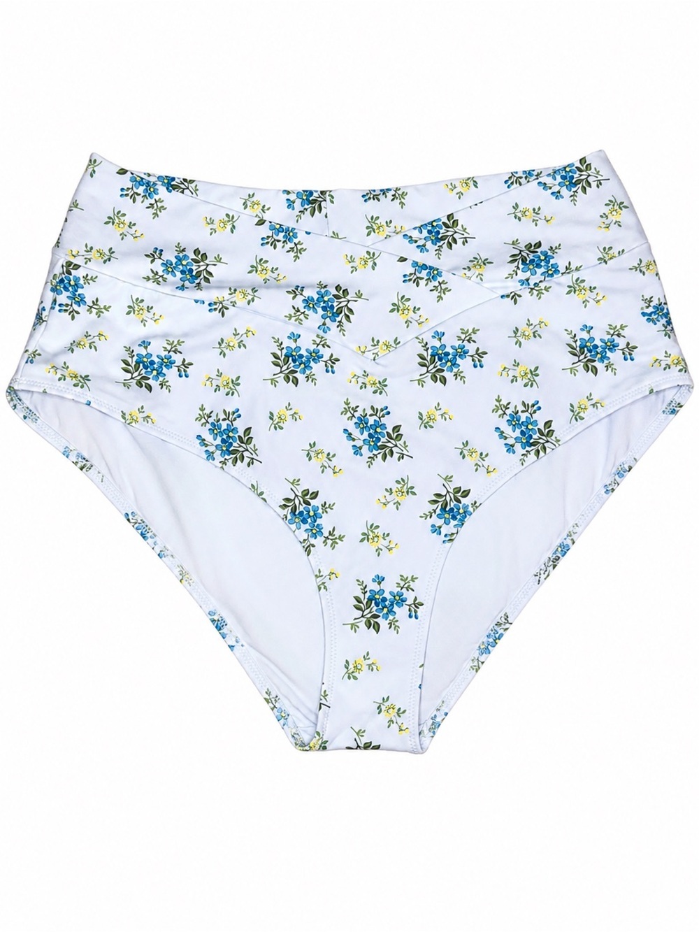 Aerie Real Good High Waisted Floral Bikini Bottom Blue L NWT
